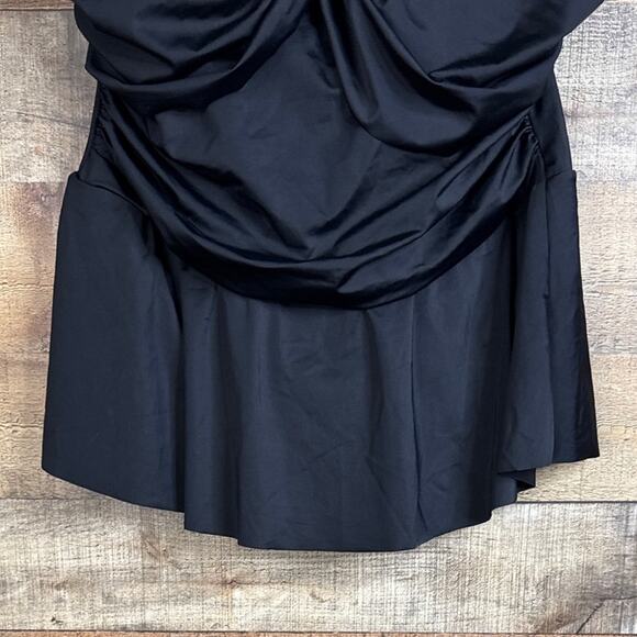 NEW Swimsuits For All Ruched Skirted Bandeau Swimdress Swimsuit Black Size 18 - Picture 4 of 14